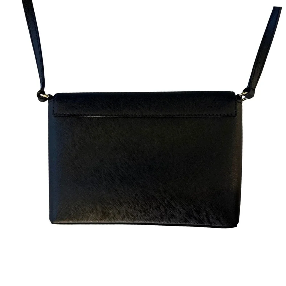 Kate Spade Black Saffiano Leather‎ Crossbody Bag Envelope Flap Small Purse